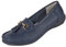 Jo & Joe Ladies Leather Loafer Shoes Plimsole Pumps Womens Flat Shoes Navy Size UK 8 EU 41