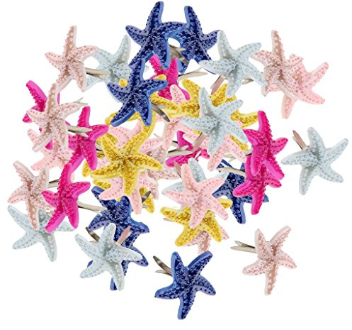 Sgerste 50 pezzi a forma di stella marina Head BRAD carta fermi per ufficio forniture scrapbook Paper Craft 19 mm