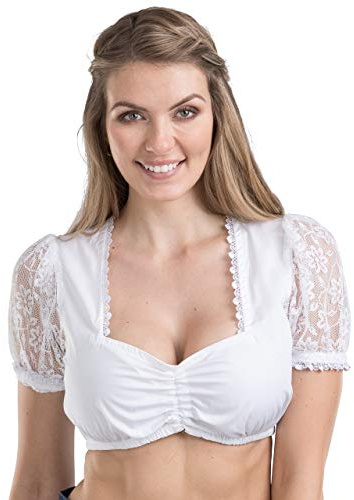 Wiesnherz Authentic German Dirndl Blouse White - Traditional Bavarian Oktoberfest Blouse Wiesnherz (US:8 (EU:38))