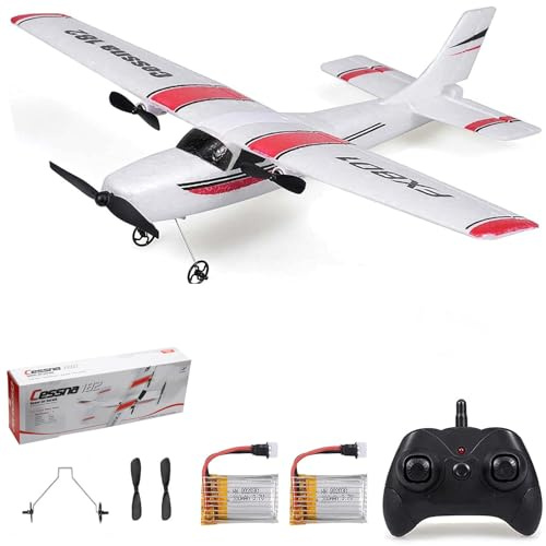 Goolsky FX801 Flugzeug Cessna 182 2,4 GHz 2CH RC Flugzeug Outdoor Flugspielzeug für Kinder Jungen mit 2 Batterien