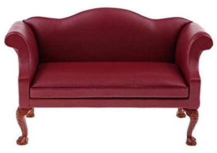 SM SunniMix Mini Puppenhaus Sofa 1:6 Puppenhausmöbel Couch Sessel Mini Möbel Sofa Set Möbel (Rot/Schwarz zur Auswahl), Rot Doppel