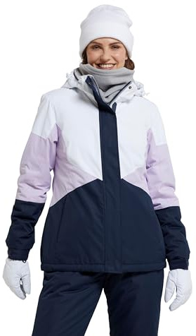 Mountain Warehouse Moon Damen-Skijacke - Schneedicht, Mikrofaser-Isolierung, winddichte Winterjacke, verstellbare Kapuze - Ski-Bekleidung für den Snowboard-Urlaub Flieder Damengröße EU 44