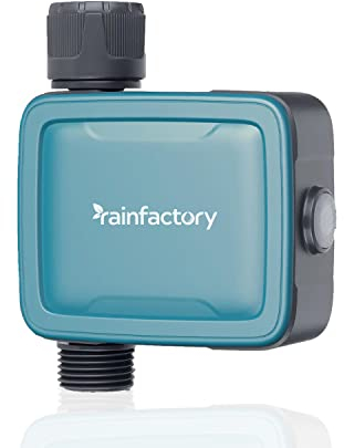 rainfactory Bewässerungscomputer WLAN mit App-Steuerung, WiFi-fähig mit Gateway, Bewässerungstimer für Garten, Urlaubsbewässerung, 3 Zyklen/Tag, bis zu 35L/min, 3/4 Anschluss