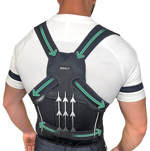 JEBOLT Corrector de Postura para Hombre y Mujer conFaja Lumbar - Soporte para Espalda Recta con Exoesqueleto para el Alivio del Dolor Postural (S)