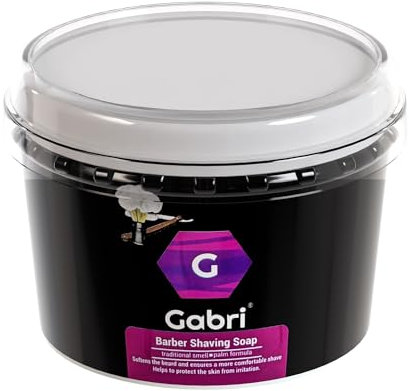 Gabri Professional Shaving Soap 140 g for Sensitive Skin - Traditional Shaving Soap for Men's Grooming, Natural Palm Formula, Barber and Home Use, 140 g