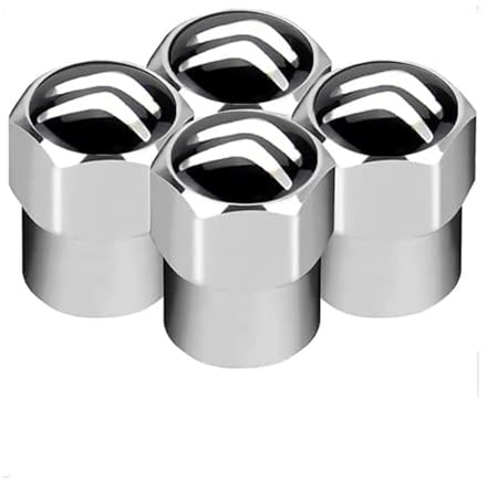 4 Stück Ventilkappen für Citroen C1 C2 C3 C4 C5 C6 C8 C4L DS3 DS4 DS5 DS6,Ventilkappen mit Dichtung für Stabilen Reifendruck, Autoventil Kappe,Reifen Ventil Schmücken Zubehör,Silver