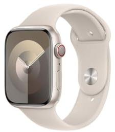 Apple Watch Series 9 (GPS + Cellular, 45MM) Caja de Aluminio en Blanco Estrella con Correa Deportiva Blanco Estrella - M/L (Reacondicionado)