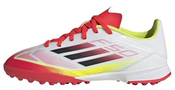 Adidas Unisex-Kids F50 League Turf Soccer, White/Black/Solar Yellow, 1