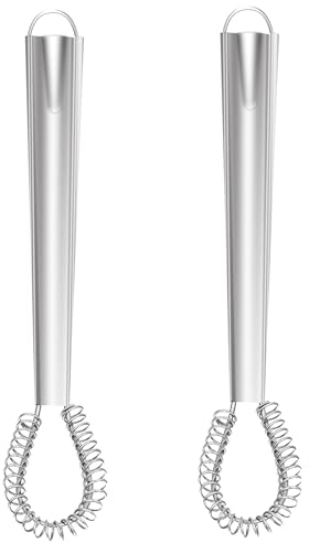 Frusta per uova in acciaio inox, mini frusta manuale, piatta, frusta per cottura a molla, frusta a spirale, frullatore portatile per caffè, salsa cremosa, latte, strumento da cucina (2)