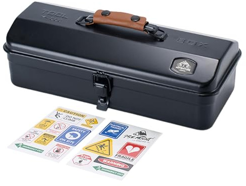 Werkzeugkiste Metall Werkzeugkasten Metall Mit Aufkleber Für Outdoor-Camping, Tragbarer Transportkoffer Für Reparatur Werkzeuge, Koffer Mit Metallverschluss Zur Aufbewahrung