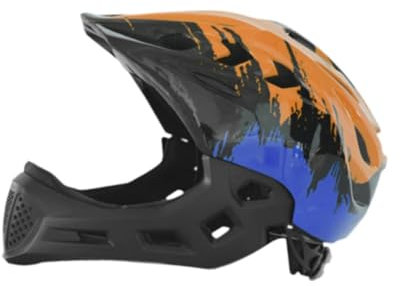Harilla Kinder Fahrradhelm Fahrradhelm Trendy Schlagfestigkeit Leichter Sporthelm Fahrradhelm für Skateboarding im Freien, Orange Blau