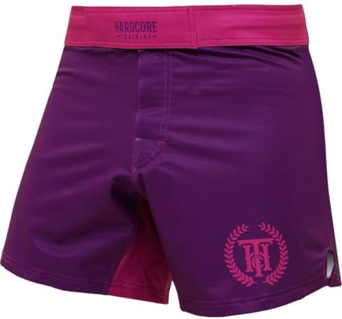 Hardcore Training Fight Shorts Neocamp Kampfshorts MMA Herren Boxen Kampf BJJ Grappling Fitness Muay Thai Kickboxen No Gi (DE/NL/SE/PL, Alphanumerisch, XL, Regular, Regular, Purple)