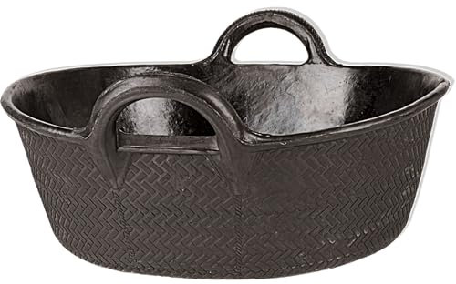 Bricoloco Espuerta de Goma de Dos Asas - Altura 170 mm Y Boca de 480 mm – Cesto de Capacidad 21 litros – Peso 2,60 Kilos