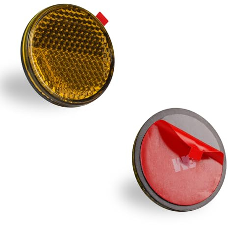 polarmotor 2 st gula reflektorreflektorer för motorcykel 40 mm diameter mini rund reflektor E4-certifierad elektrisk skoter cykel