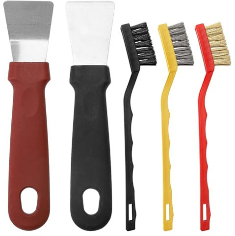 APOMOONS 2 Raschietto Vetro & 3 Pulire la Spazzola, per Pulizia Piano Induzione Pulizia Forno Raschietto Cucina