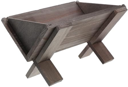 Mipcase Belén De Mesa Pesebre De Madera Decoración De Navidad Pesebre Religioso Accesorio De Fotografía