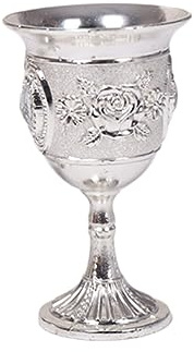 SMASOLO Cáliz de Aleación de Zinc con Diseño Incrustado Vaso Tallado para Licor Blanco Copa de Vino Reutilizable y Resistente para Bar y Fiestas Casa Color Plata