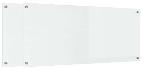vidaXL Küchenrückwand 2 pcs Transparent 120x50cm Gehärtetes Glas, Moderne Küchenrückwand, langlebiger hitzebeständiger Glas-Schutz, schlankes Upgrade für den Kochbereich, minimalistisches Schutzpanel