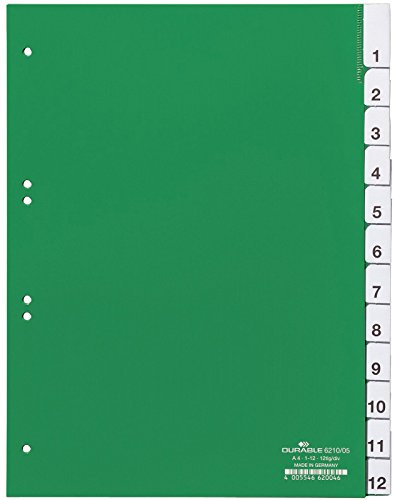 Durable 621005 Insticksregister 1-12, grön