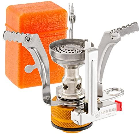 Sandy Beach Portable Stove - Folding Camping Stove Piezo Ignition, Mini Gas Stove, Outdoor Portable Ideal For Propane or Butane (3000W)