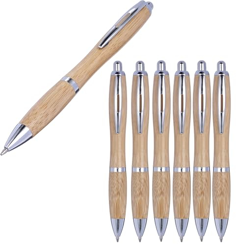 notrash2003 Nachhaltige Kugelschreiber Holzkugelschreiber Druckkugelschreiber aus Bambus Umweltfreundlich Mengen von 1 bis 10 Stück Schreibgerät schwarze Mine, 10 Stück