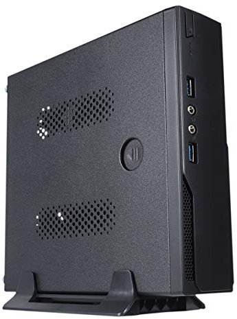 UNYKAch Caja de Ordenador Mini ITX UK1003 con Fuente de Alimentación 120W – Diseño Ultra Compacto, USB 3.0, Soporte VESA | Ideal para HTPC, Oficinas y Espacios Reducidos