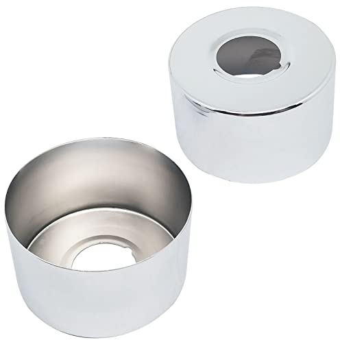 Copertura decorativa per rubinetto circolare in acciaio inox alto 40 mm, adattatore per rubinetto, bocchetta per flangia, copertura per tubo da 3/4 (2 pezzi)