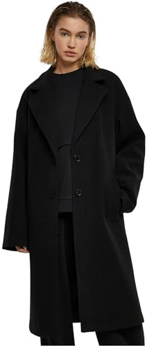 Urban Classics Ladies oversized long coat Donna Cappotti nero XL 100% poliestere