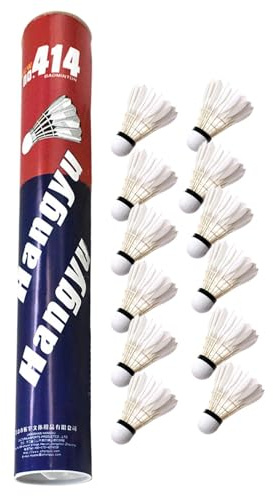 12 Volant Badminton, Paquets Plume en Plumes De Canard avec Haute Élasticité Et Durabilité, Balles De Badminton À Grande Vitesse Volants De Badminton pour La Compétition Et L'entraînement
