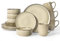 Homikit Dinner Set for 4, 16-Piece Reactive Glaze Kitchen Dinnerware Sets, Vintage Stoneware Included Plates Bowls and Mugs, Non-Scratch & Sturdy, Dishwasher & Microwave Safe, Desert Khaki