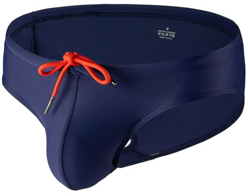 Summer Code Slips de Bain Hommes Sexy Bikini Cordon de Serrage Natation Taille, Bleu Marine, L