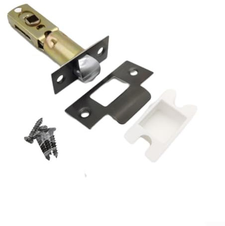 Loquet tubulaire à mortaiser réglable, loquet de porte tubulaire 60 cm ou 70 cm, serrure de porte intérieure pour portes de chambre, installation facile (noir-ET)