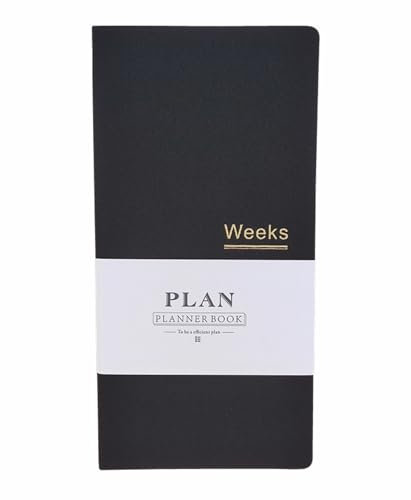 Undated Pocket Weekly Planner Schedule Organizer Agenda Year Month Week Plan A6 Notebooks (A6 Undated Planner Dark Black)