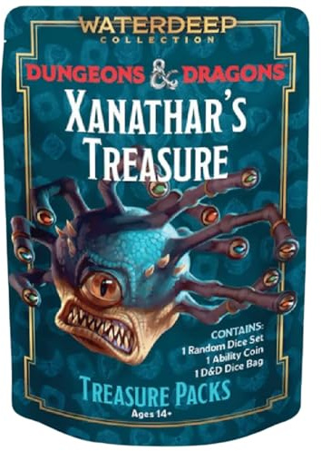 Dungeons & Dragons: Xanathar's Treasure Pack – zufällig sortiertes Set mit 7 Würfeln, Metallmünzen und Würfelbeuteln – RPG, D&D Waterdeep Collection. Sirius Dice