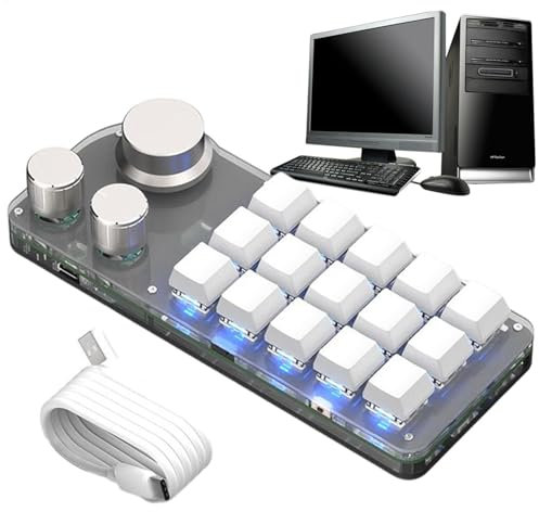 Shortcut Keyboard | One-Handed Programmable Mechanical Keypad | Cut Copy Paste Keyboard, Macro Multifunctional Keypad for Video Editing, Compatible Computer PC