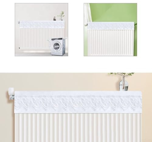 Chic Lace - Cubierta de radiador funcional y estética para la prevención del polvo y para la decoración del hogar (200 cm)