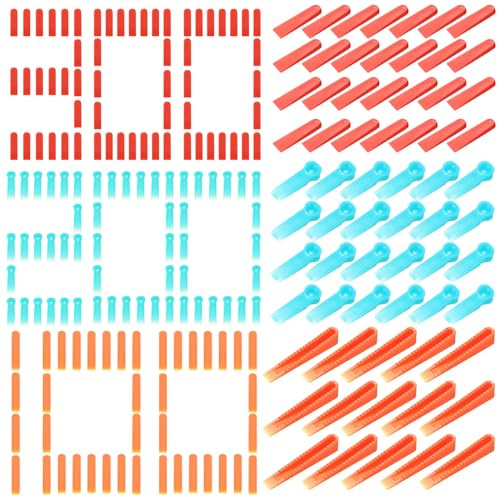 600 PcsCuñas Niveladoras Suelo, Cuñas Niveladores de Azulejos, Espaciadoras Cuñas de Azulejos de Plastico Reutilizable para Pavimento de Baldosas (30 x 7 x 0,5 mm, 30 x 8 x 0,6 mm, 58 x 9 x 0,10 mm)