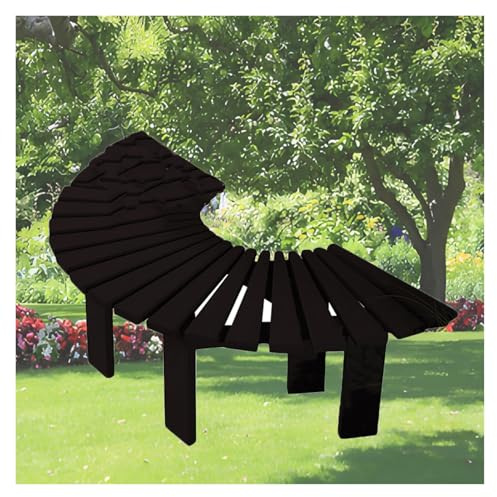 BZJPRFC Marco De Banco De Árbol, Asiento De Banco Semicircular De Madera Maciza, Soporte For Flores For Balcón Y Jardín, Combinación De Formas Libre(Black)
