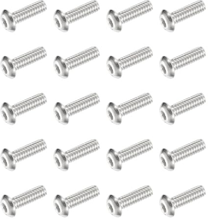 PATIKIL Viti A Testa Bombata Con Innesto Esagonale, 20 Pezzi #10-24 UNC x 5/8 Pollice 304 Acciaio Inossidabile Guida Esagonale Filettatura Completa Bulloni Macchina Per Mobili, Argento