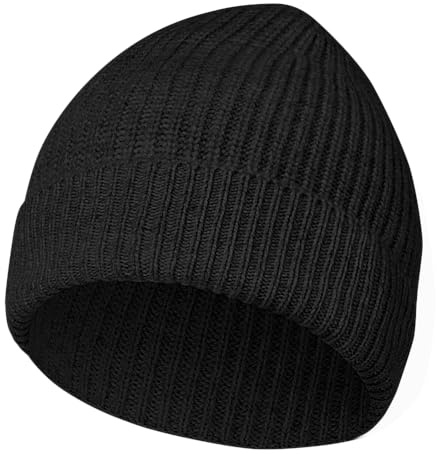 Vicloon Bonnet en Laine Mérinos Unisexe, Bonnet Thermique Automne-Hiver, Doux et Extensible, Tour de Tête 50-58 CM, Bonnets Homme Femme pour Les Activités de Plein Air et Les Temps Froids.
