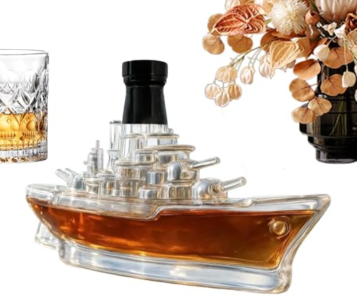 Serveringskaraff för alkohol – marinflaska, tom kristallkaraff, konstnärlig bordsskiva showpiece hållare | konversation bordsuppsats för födelsedagar bröllop helgdagar