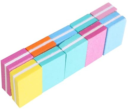KICHOUSE 10 Pezzi Blocco Levigante per Unghie in Eva Ecologico, Spugna Quadrata per Modifica Unghie, per Casa e Salone di Bellezza Colore Casuale