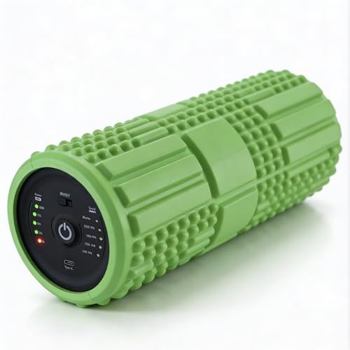 WELLBEINN Rollinn con Vibración Ajustable | Rodillo de Masaje Muscular | Liberación Miofascial Tejido Profundo | Recuperación Fitness, Yoga y Gimnasio | Espalda, Piernas y Glúteos