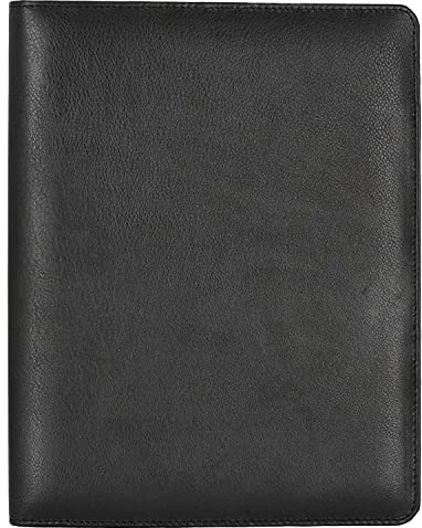 Alassio 30058 - Ringbuchmappe CREMONA II im DIN A4 Format, Schreibmappe aus Nappaleder, Dokumentenmappe in schwarz, Mappe ca. 32 x 25 x 2 cm