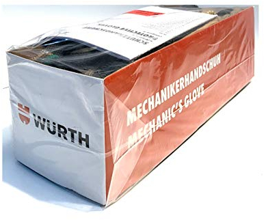 Würth Mechanikerhandschuhe Arbeitshandschuhe Montagehandschuhe EN 388 Gr. 9, 6 Stück, Größe 9, grau