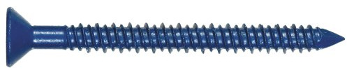 Hillman Blue Flat-Head Phillips Tapper Concrete Screw Anchor 3/16 x 2-1/4 Inch- 4 Pack, 8975