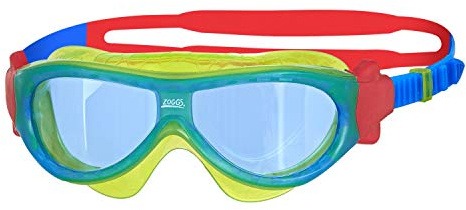 Zoggs Kids' Phantom mask with UV Protection and Anti-Fog Swimming Goggles, Green/Blue/Tint, 0-6 Years