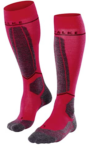 FALKE dam Skidstrumpor SK4 Energizing Light W Kh ull funktionsmaterial med kompression 1 par, Röd Rose 8564, 41-42