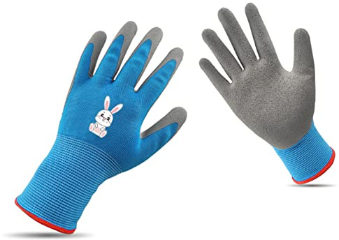 MSUIINT Guantes de jardinería para niños de 8 a 10 años, guantes de jardinería de dibujos animados, guantes de excavación y plantación resistentes al aceite, impermeables, transpirables, ligeros,