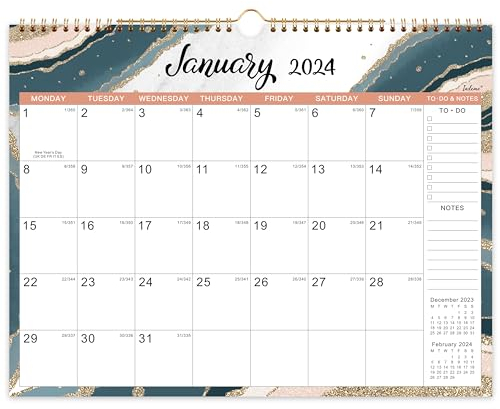 Kalender 2025-2026 - Wandkalender 2025-2026, 18 Monate Kalender, März 2025 - Aug. 2026, sechs verschiedene Muster, Doppeldrahtbindung, Aufhängehaken, 37,6 x 29 cm